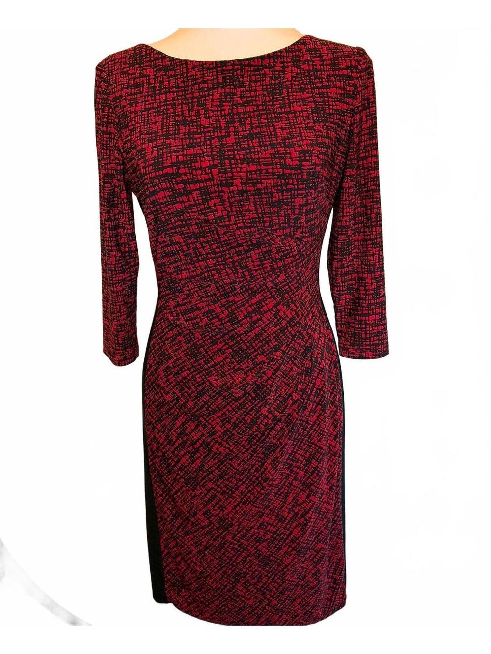 Lauren Ralph Lauren Red Black Print Dress 4 Office Siren Corpcore Cocktail